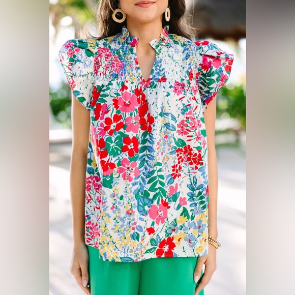 Entro Floral smocked shirt - Picture 3 of 7